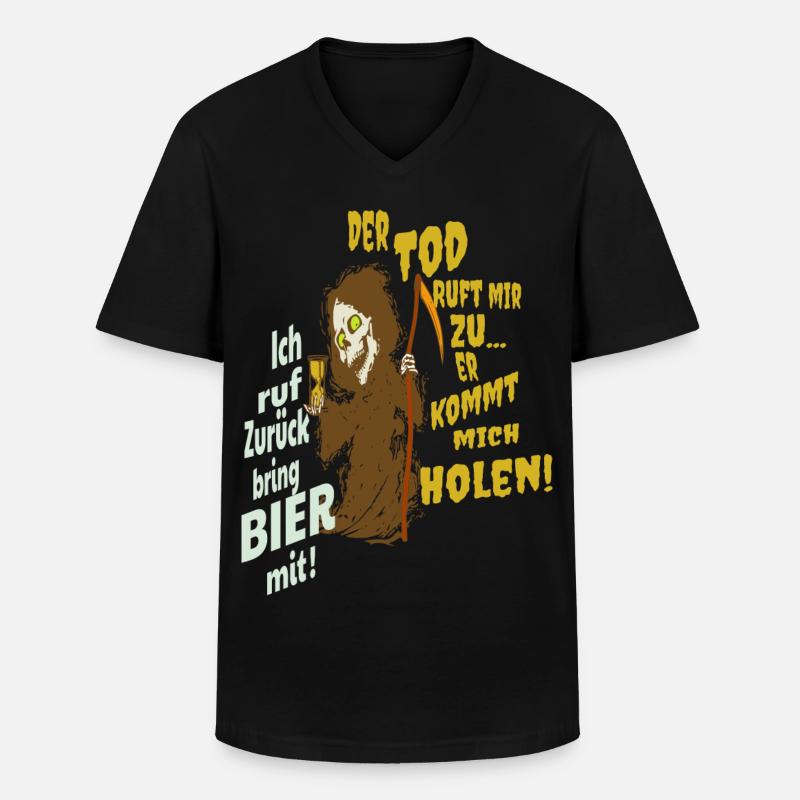 Lustiger Sensenmann - Männer-T-Shirt mit V-Ausschnitt - Schwarz