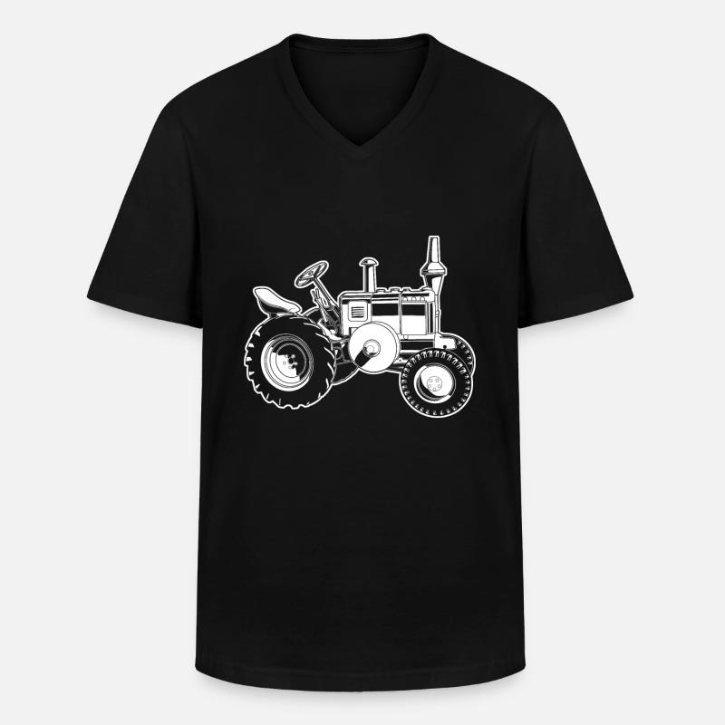 Traktor - Männer-T-Shirt mit V-Ausschnitt - Schwarz