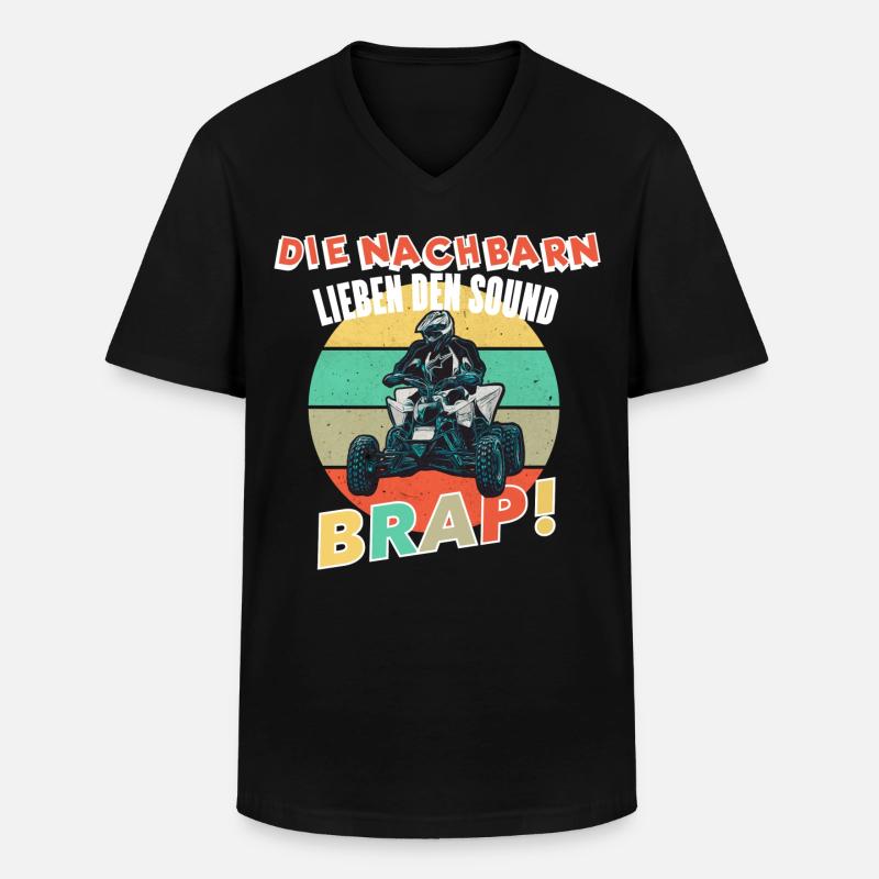 Quad Lustiger Spruch - Männer-T-Shirt mit V-Ausschnitt - Schwarz