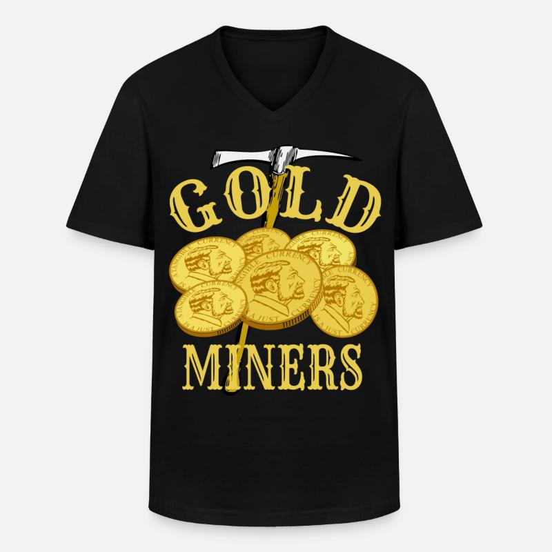 Goldgräber - Männer-T-Shirt mit V-Ausschnitt - Schwarz