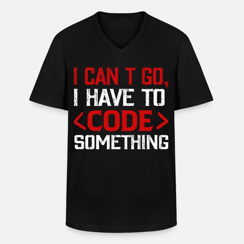 Programmer , Nerd , Computer Code - Men's V-Neck T-Shirt - black