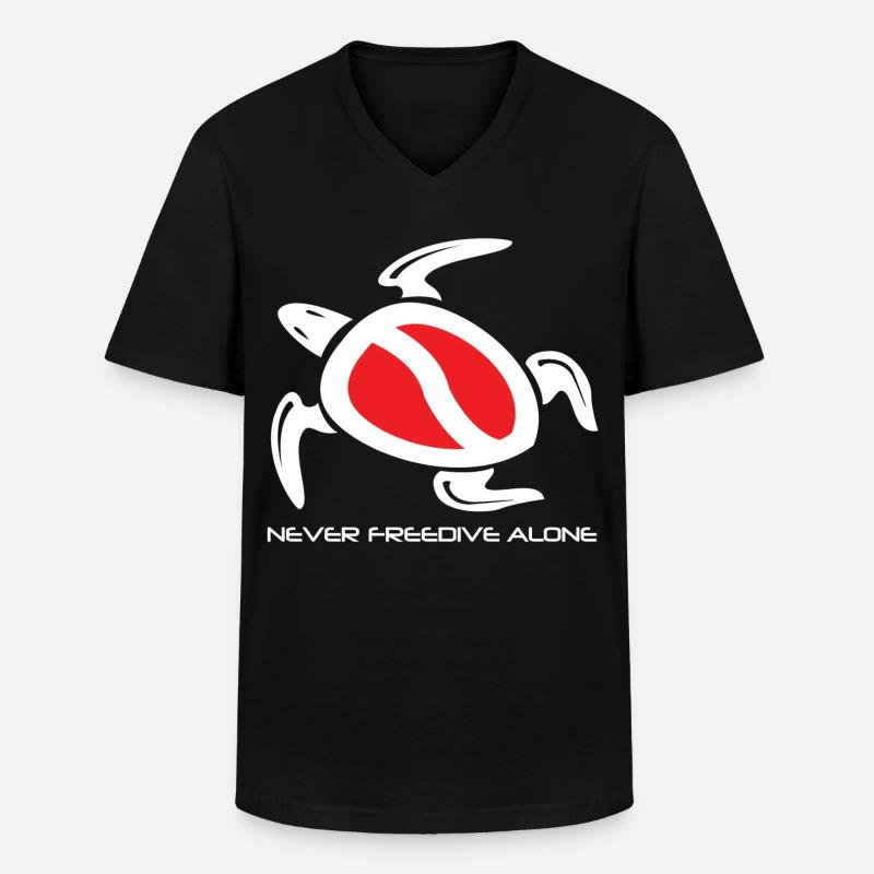 Freitauchschildkröte - Männer-T-Shirt mit V-Ausschnitt - Schwarz