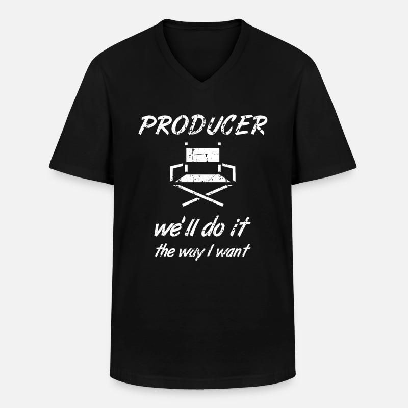 Videoproduzent - Männer-T-Shirt mit V-Ausschnitt - Schwarz