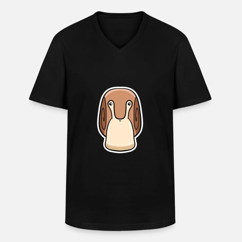 Schnecke - Männer-T-Shirt mit V-Ausschnitt - Schwarz
