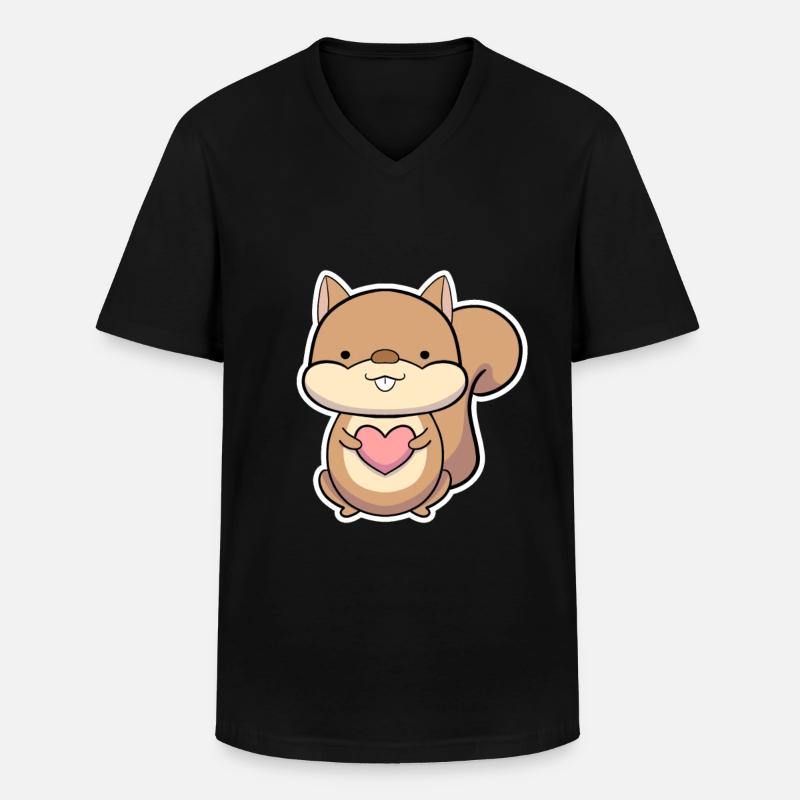 squirrel - Men's V-Neck T-Shirt - black