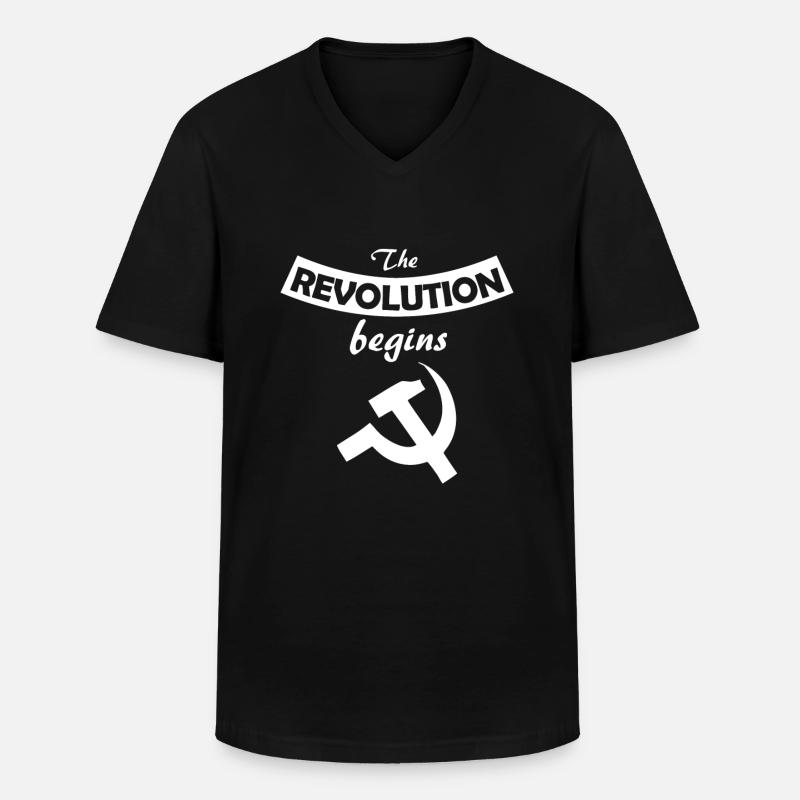 Sozialist - Männer-T-Shirt mit V-Ausschnitt - Schwarz