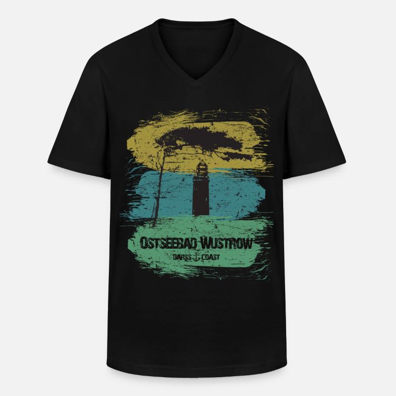 Wustrow Ostsee - DarssCoast - Halbinsel Darss - Männer-T-Shirt mit V-Ausschnitt - Schwarz