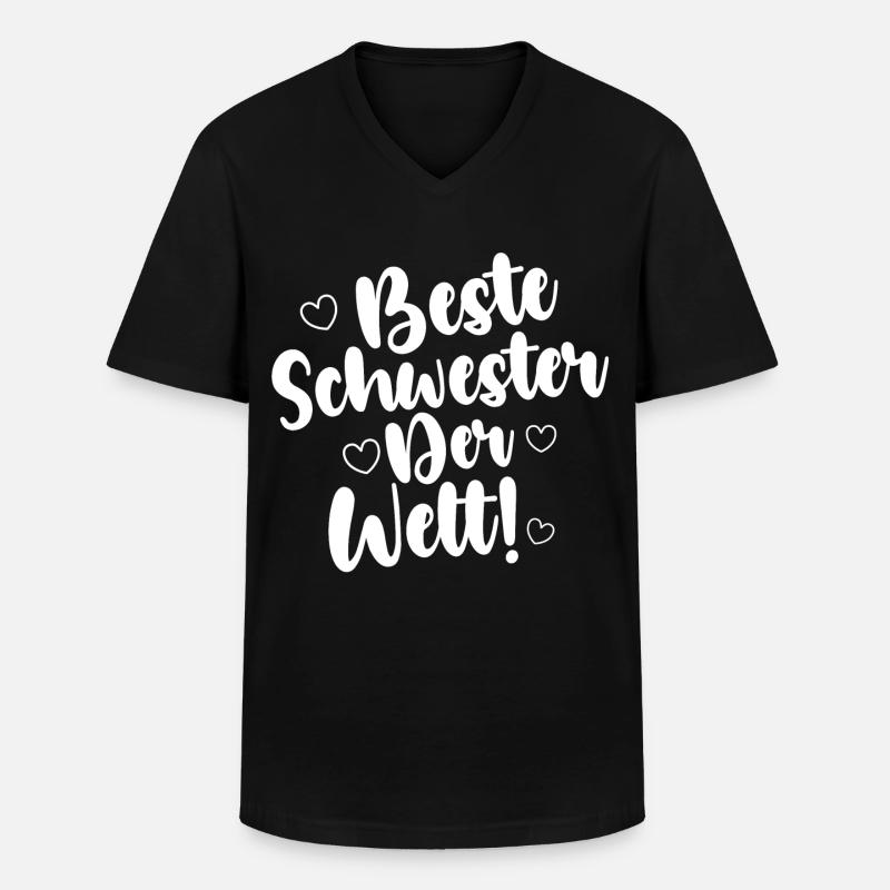 Beste Schwester Der Welt! - Männer-T-Shirt mit V-Ausschnitt - Schwarz