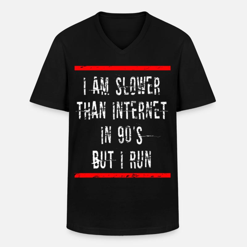 Slow Runner Running Run Gift - Men's V-Neck T-Shirt - black