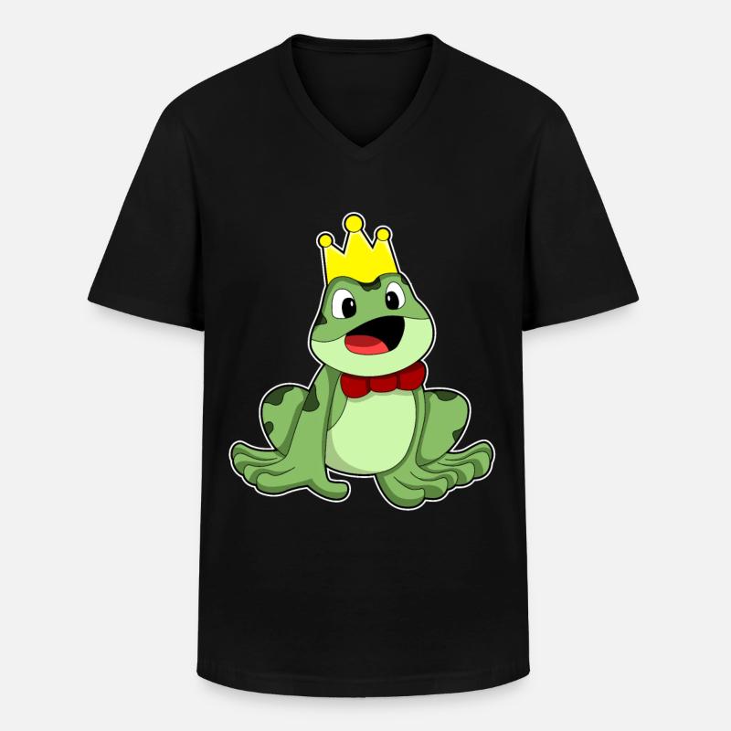 Frosch Krone - Männer-T-Shirt mit V-Ausschnitt - Schwarz