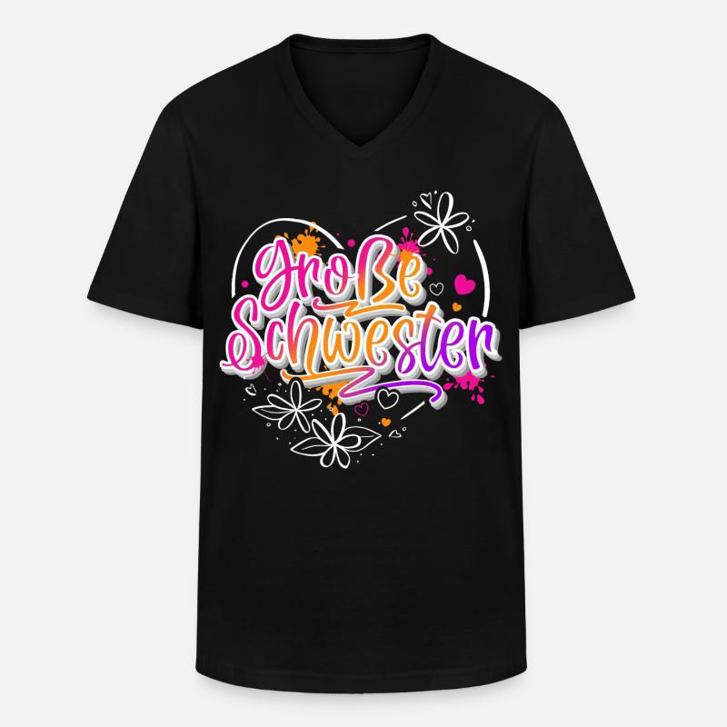 Große Schwester - Männer-T-Shirt mit V-Ausschnitt - Schwarz