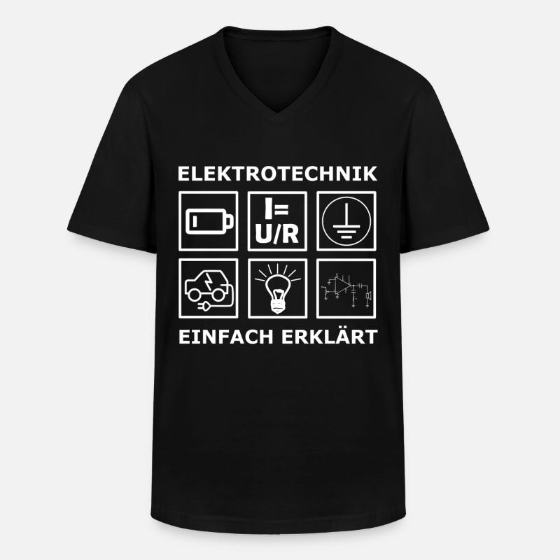 Elektrotechnik Ingenieur Studium - Männer-T-Shirt mit V-Ausschnitt - Schwarz