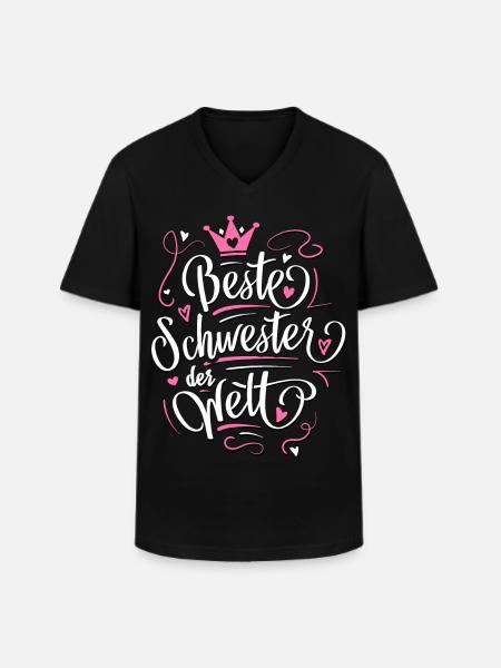 Beste Schwester der Welt - Geschenkidee Schwester - Männer-T-Shirt mit V-Ausschnitt - Schwarz