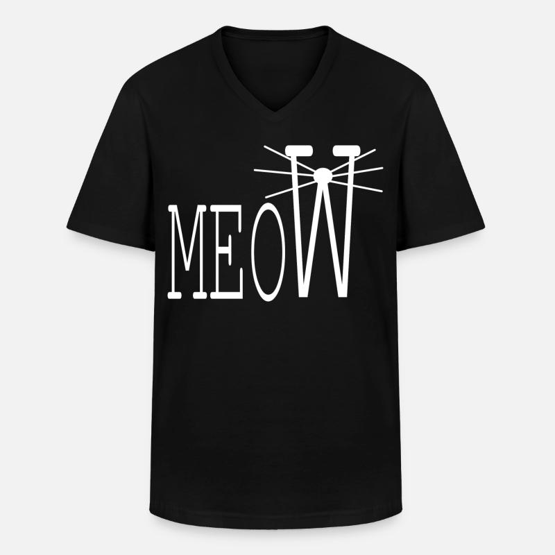 Katzenfreund - Männer-T-Shirt mit V-Ausschnitt - Schwarz