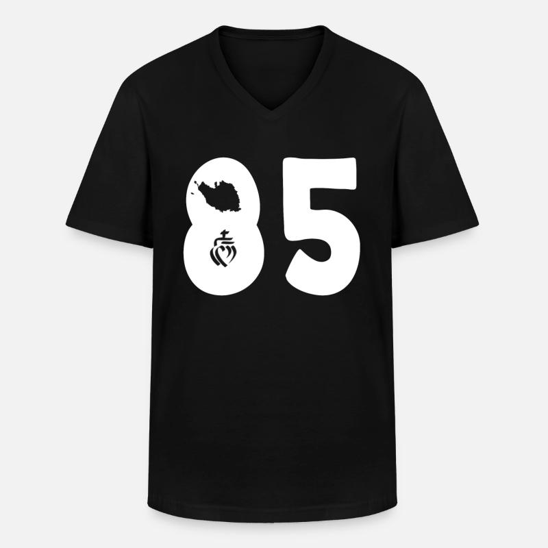 85 departement vendee - Männer-T-Shirt mit V-Ausschnitt - Schwarz