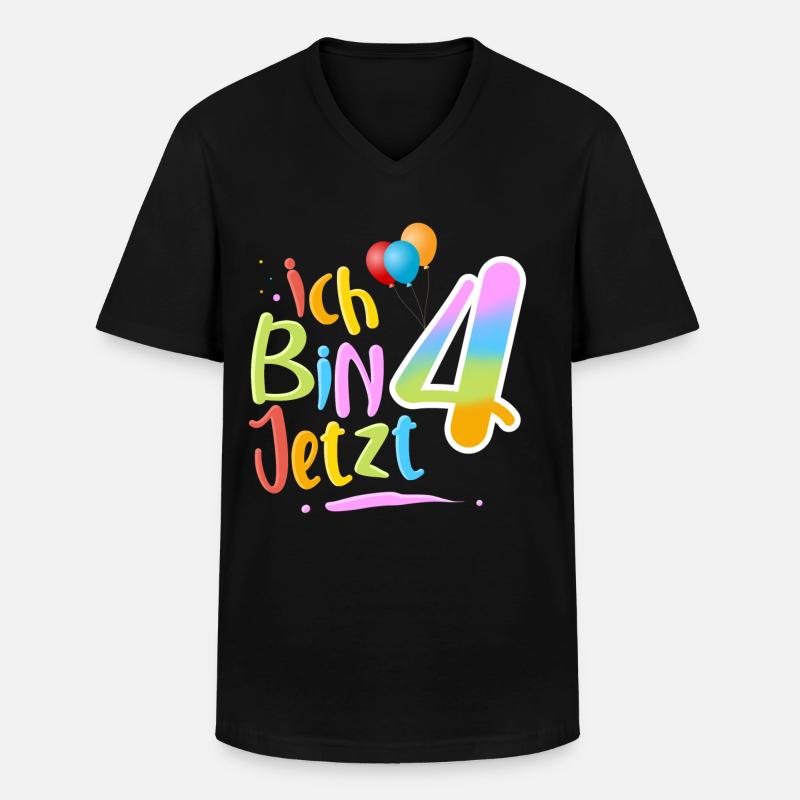 Ich Bin Jetzt 4 - Männer-T-Shirt mit V-Ausschnitt - Schwarz