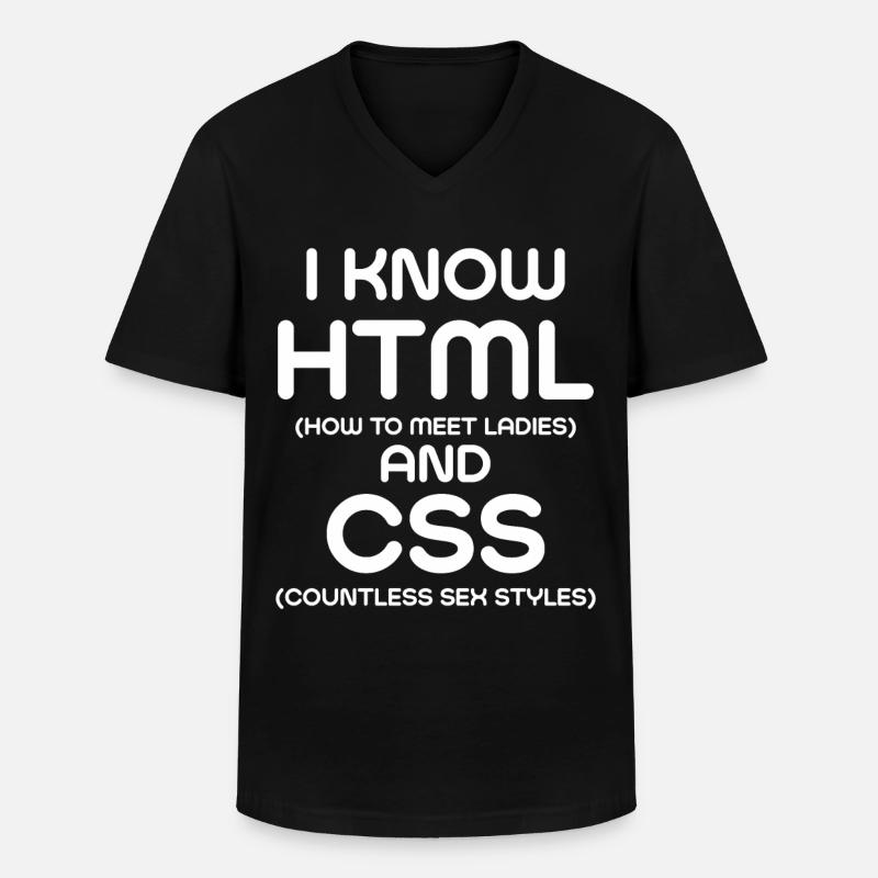 I Know HTML and CSS - Men's V-Neck T-Shirt - black