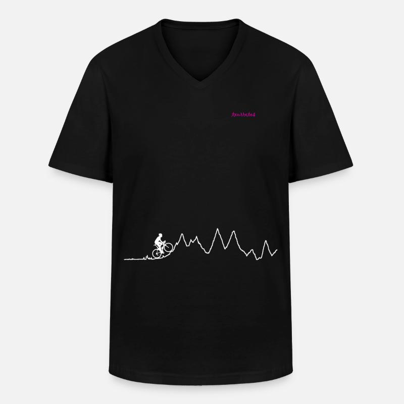 Radfahren - Männer-T-Shirt mit V-Ausschnitt - Schwarz