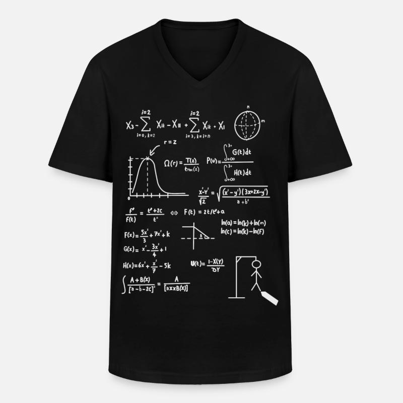 Mathematik - Männer-T-Shirt mit V-Ausschnitt - Schwarz