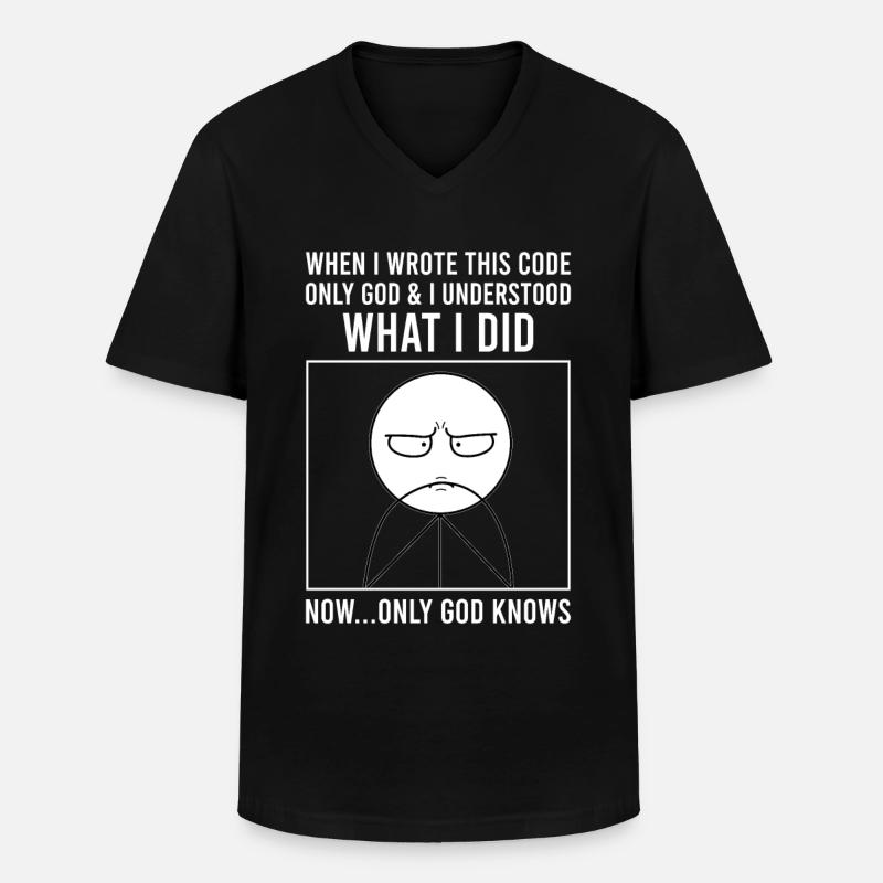 Programmierer Informatiker Softwareentwickler Meme - Männer-T-Shirt mit V-Ausschnitt - Schwarz