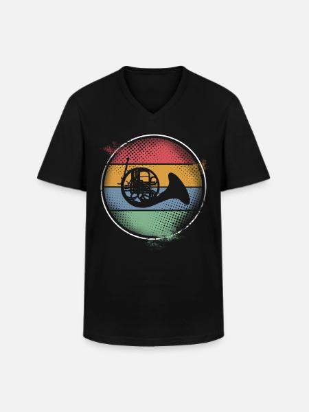 Bugle - Men's V-Neck T-Shirt - black