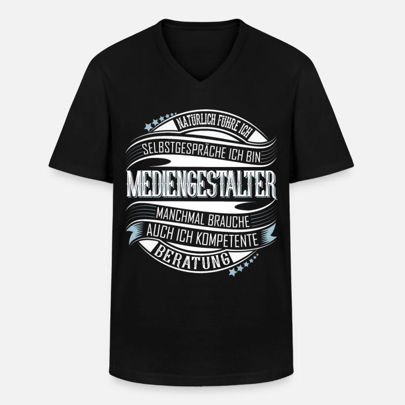 Mediengestalter - Männer-T-Shirt mit V-Ausschnitt - Schwarz