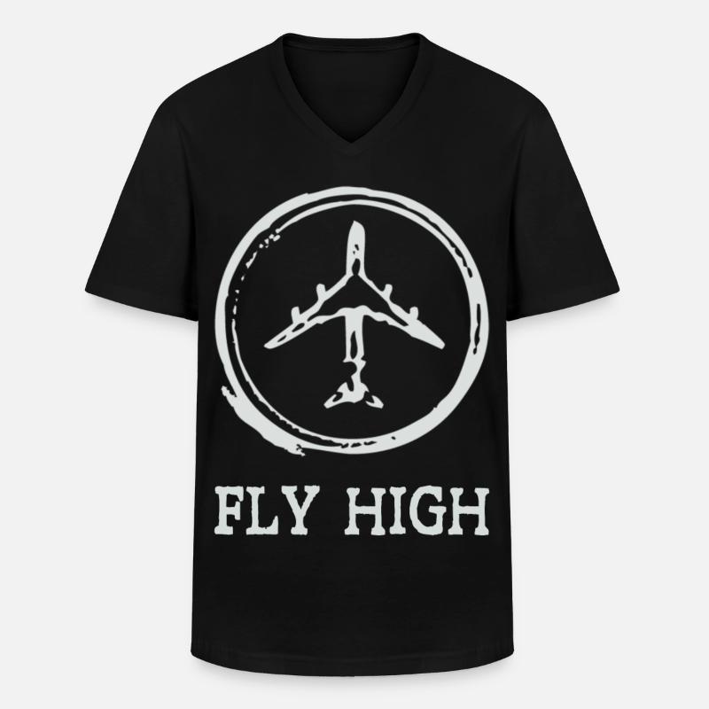 Airplane - Männer-T-Shirt mit V-Ausschnitt - Schwarz