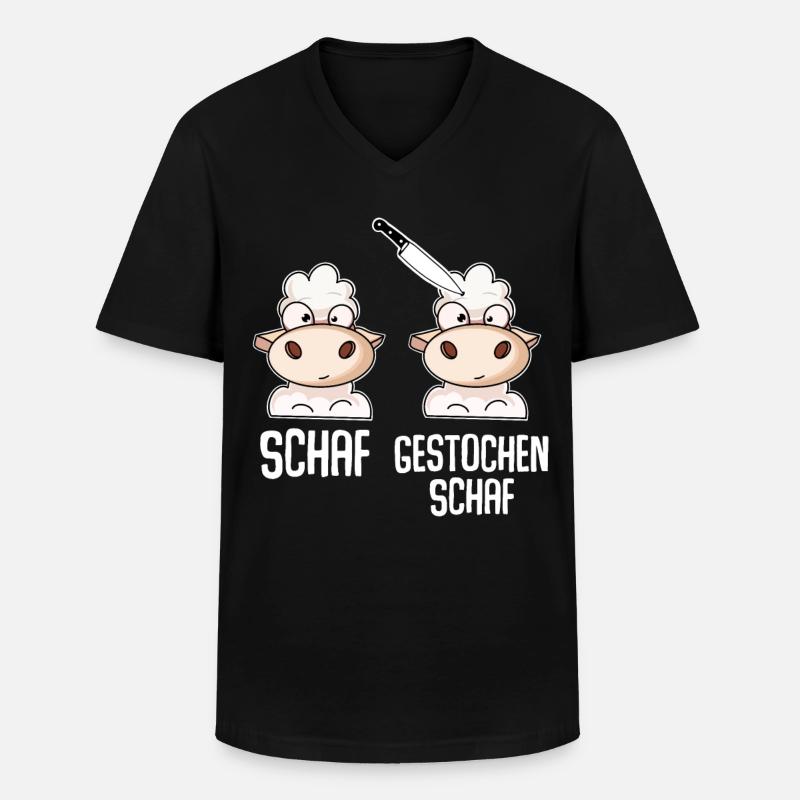 Schaf Gestochen Schaf - Männer-T-Shirt mit V-Ausschnitt - Schwarz