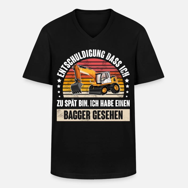 Bagger - Männer-T-Shirt mit V-Ausschnitt - Schwarz