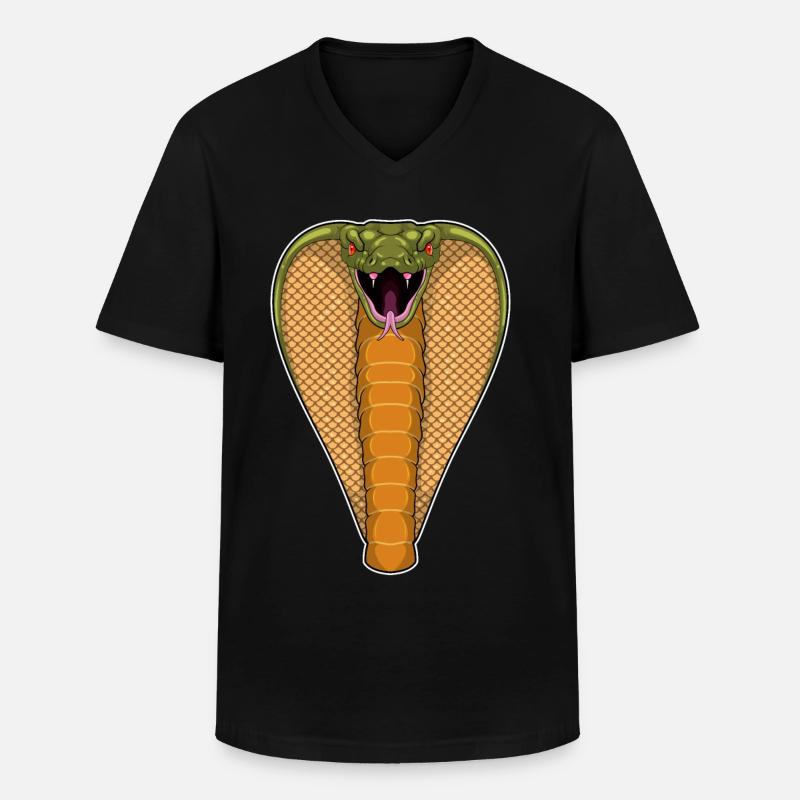 Kobra Schlange - Männer-T-Shirt mit V-Ausschnitt - Schwarz