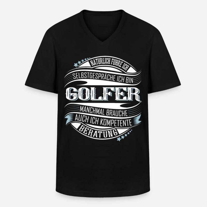 Golfer Golf - Männer-T-Shirt mit V-Ausschnitt - Schwarz