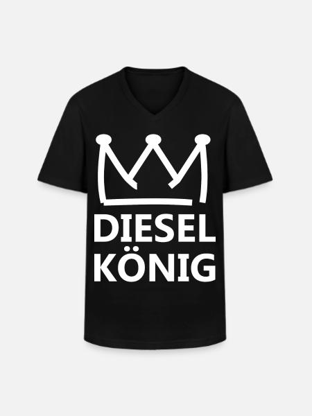 Diesel King - Men's V-Neck T-Shirt - black