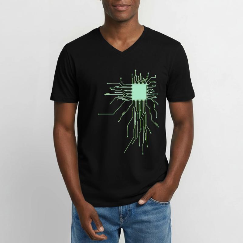 platine Core cpu Computer Nerd pc humor geek code Männer-T-Shirt mit V-Ausschnitt