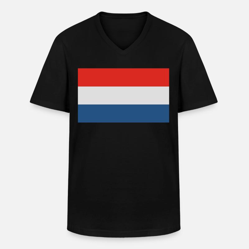 Holland Fahne - Männer-T-Shirt mit V-Ausschnitt - Schwarz