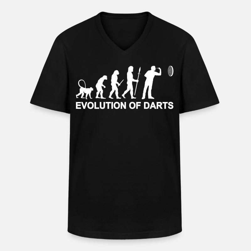 Evolution des Darts - Männer-T-Shirt mit V-Ausschnitt - Schwarz
