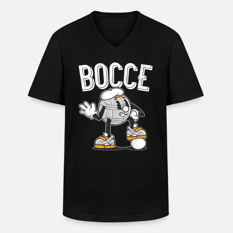 Bocce Boccekugel Weihnachtsmütze Bocce Ball - Männer-T-Shirt mit V-Ausschnitt - Schwarz