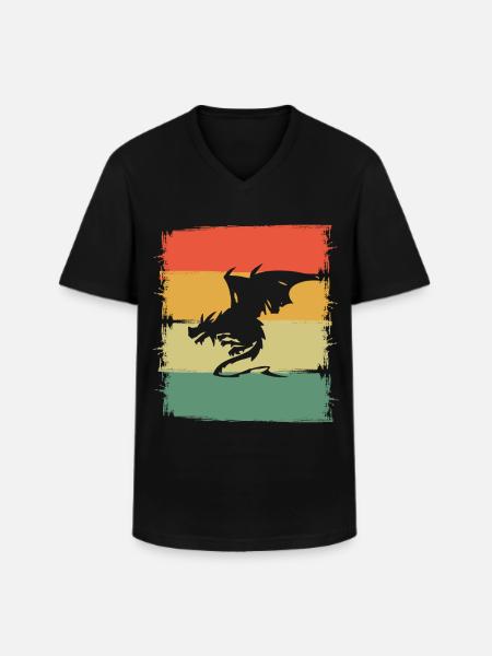 Dragon Dragon - Men's V-Neck T-Shirt - black
