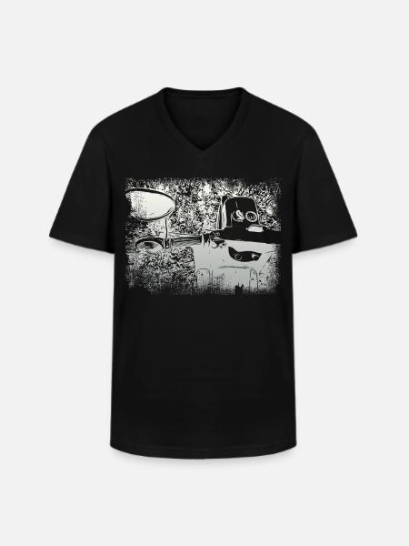 Simson Swallow KR51 - Men's V-Neck T-Shirt - black