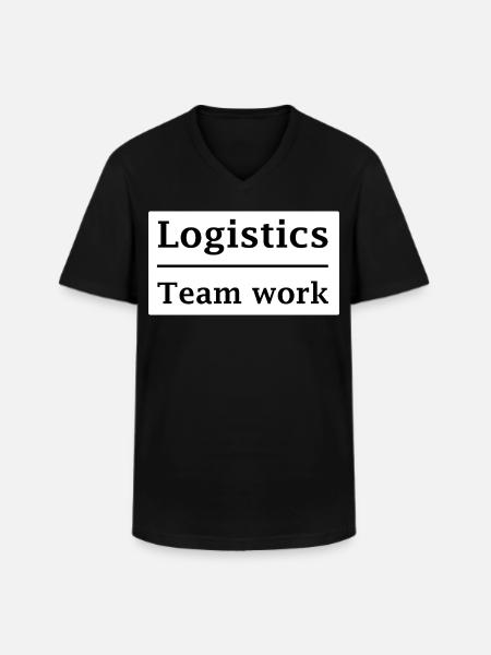Logistician Teamwork - Men's V-Neck T-Shirt - black