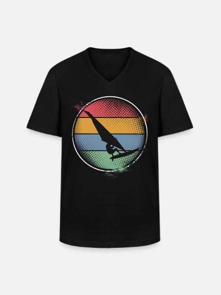 Surfer Surf - T-shirt col V Homme - noir