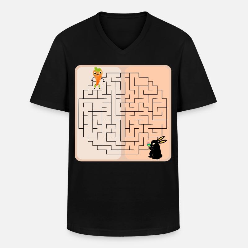 Labyrinth Bunny Easter Bunny - Men's V-Neck T-Shirt - black
