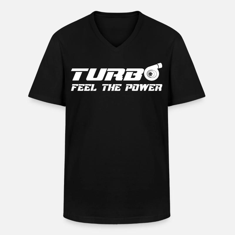 Turbo - Männer-T-Shirt mit V-Ausschnitt - Schwarz