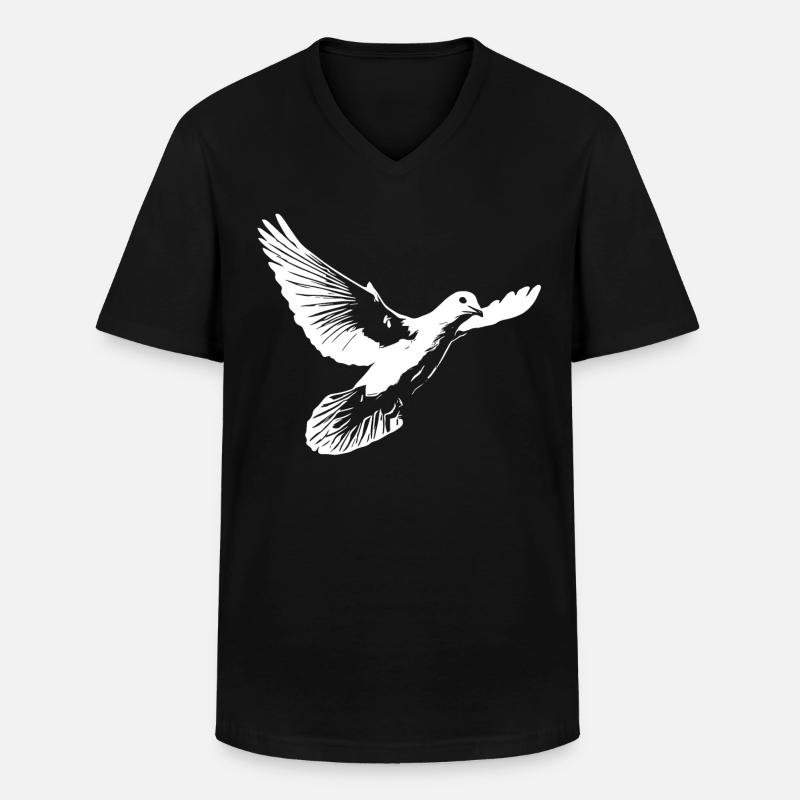 Wunderschöne weisse Taube - Männer-T-Shirt mit V-Ausschnitt - Schwarz