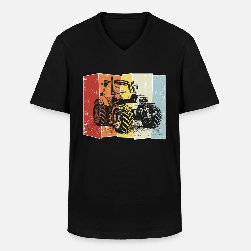 Tractor Deutz retro - Men's V-Neck T-Shirt - black