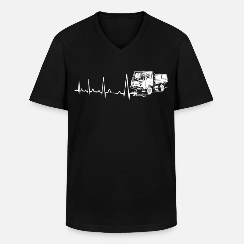 Herzschlag - Multicar M25 - Männer-T-Shirt mit V-Ausschnitt - Schwarz