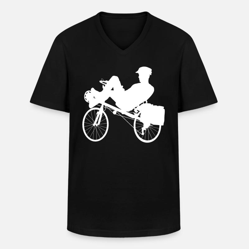 Liegerad - Männer-T-Shirt mit V-Ausschnitt - Schwarz