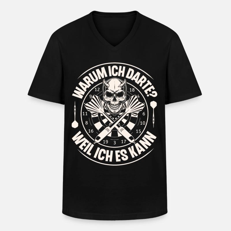Dart Darten Darts - Männer-T-Shirt mit V-Ausschnitt - Schwarz