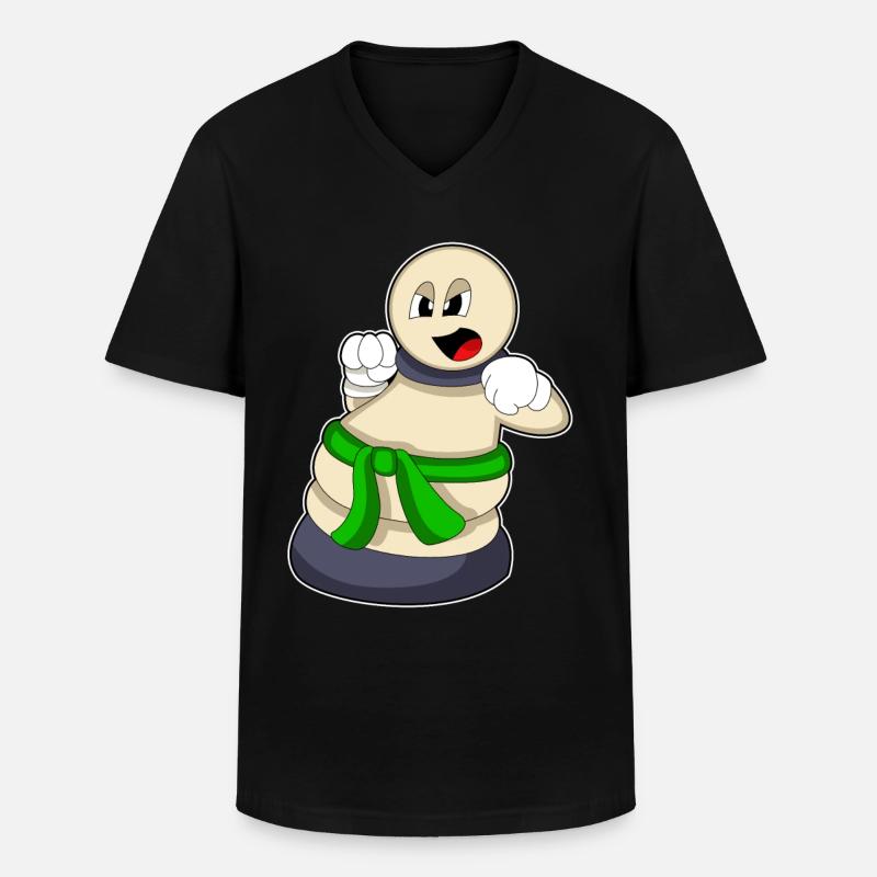 Schachfigur Bauer beim Schach - Männer-T-Shirt mit V-Ausschnitt - Schwarz