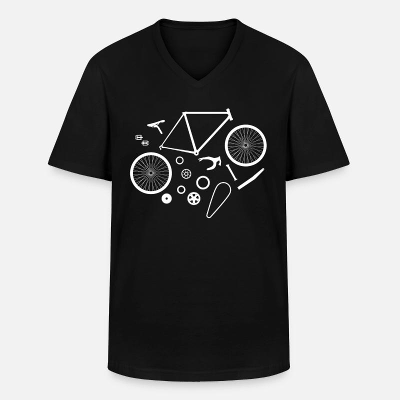 Fahrrad Einzelteile - Männer-T-Shirt mit V-Ausschnitt - Schwarz