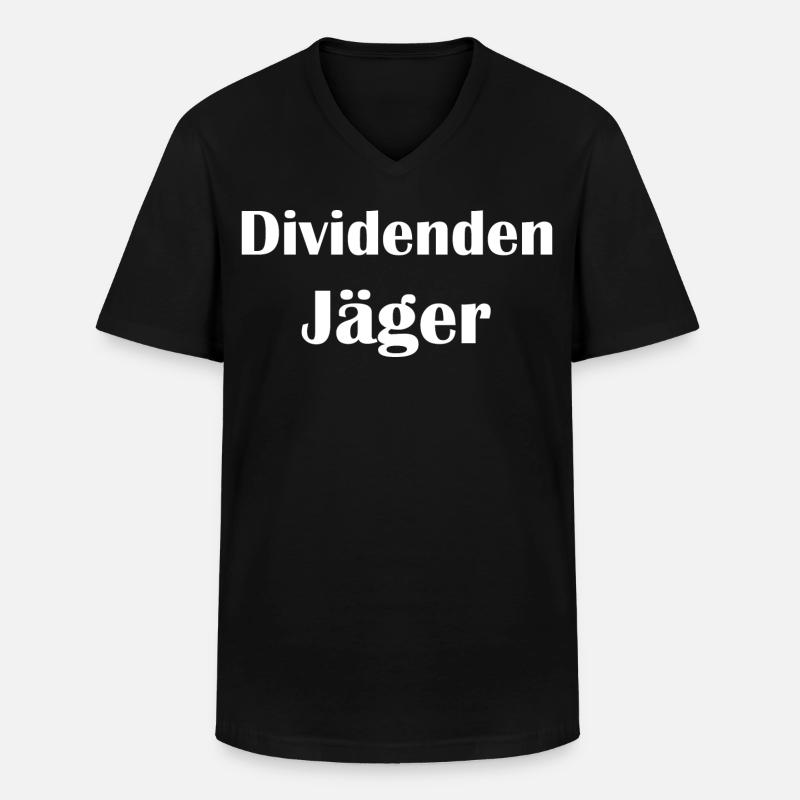 Dividendenjäger - Männer-T-Shirt mit V-Ausschnitt - Schwarz